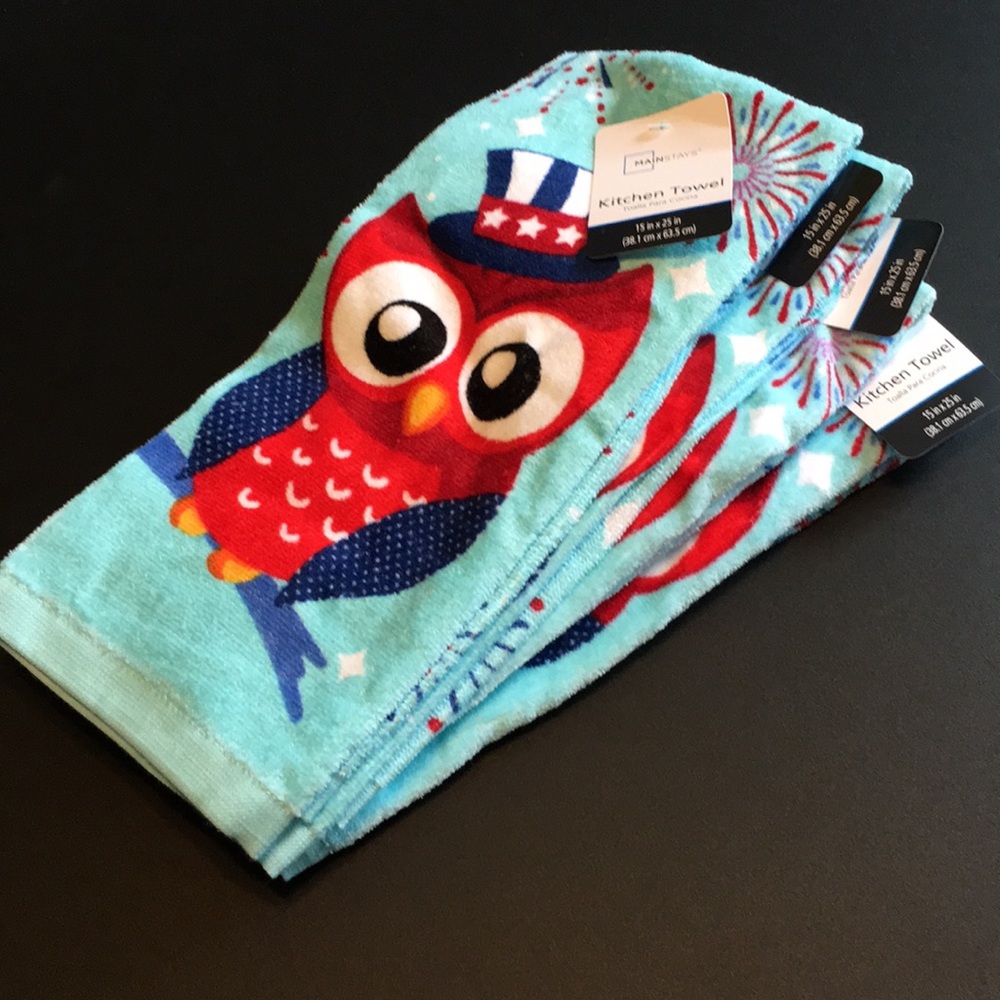 Set of four Patriotic Owl Kitchen Towels - Picture 10 of 10